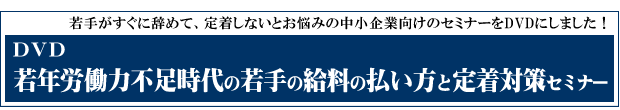DVD「若年労働力不足時代の若手の給料の払い方と定着対策セミナー」